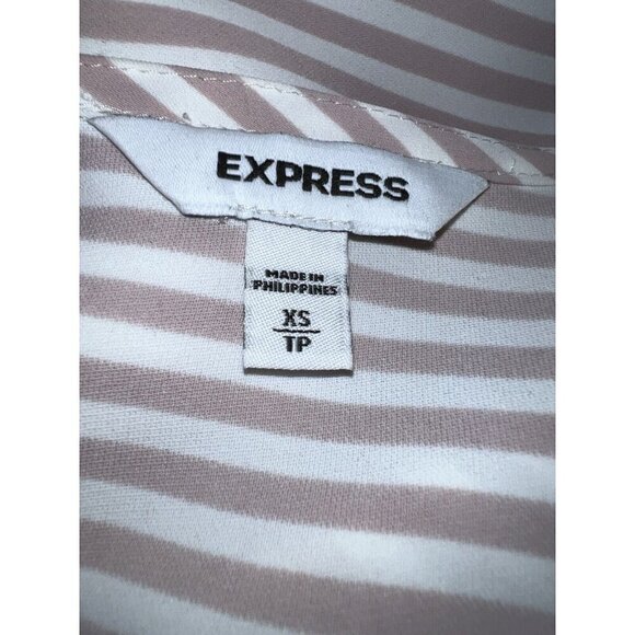 EXPRESS Striped Dolman Sleeve Minimalist Blouse Scoop Neck Sz XS - Picture 9 of 11